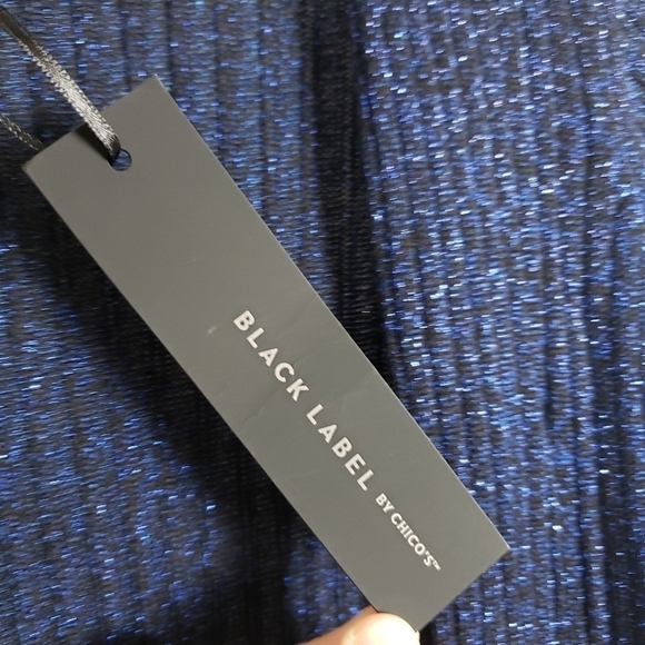 CHICO'S Black Label shimmer open front cardigan lightweight - Picture 5 of 7